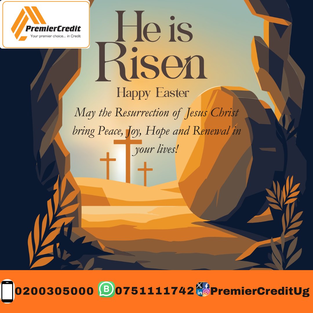 PremierCreditUG's tweet photo. Premier Credit Uganda wishes you and your families a Blessed Easter. May the season and the resurrection of Christ Jesus be a time of Reflection, Renewal and Financial Excellence!
📞 0200-305000 📲 *271# or WhatsApp: 0751111742
#HappyEasterSeason
#EasterSeason