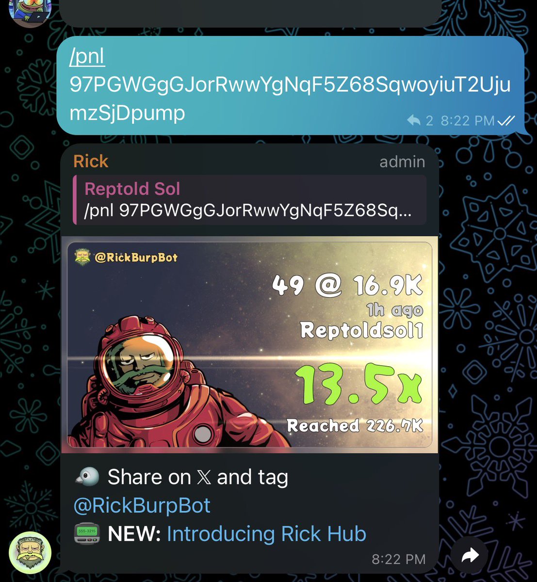 13.5x gain on my call $49
📞 on private tg group

97PGWGgGJorRwwYgNqF5Z68SqwoyiuT2UjumzSjDpump

#Solanamemecoin #Solana #Earlyalphacalls #Memecoin