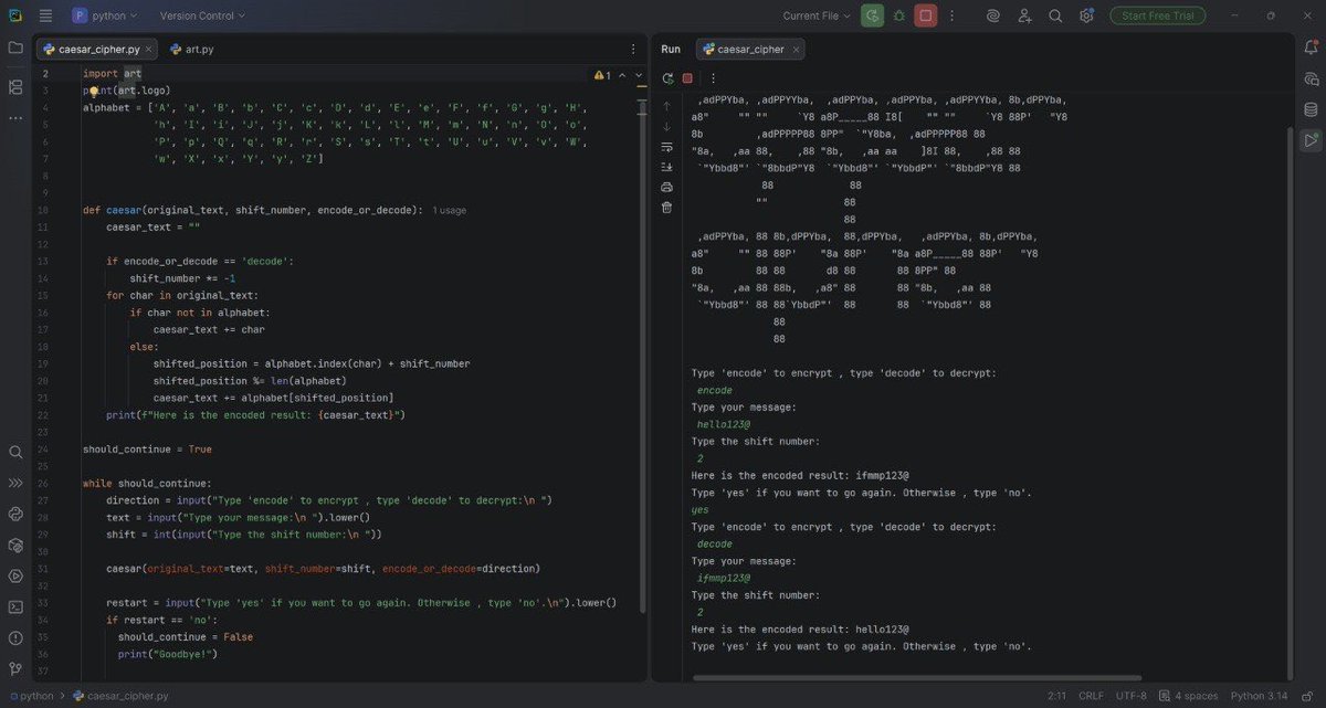 ial3saa's tweet photo. Don’t wait for motivation start coding
Struggle means you’re learning.✨
The Caesar Cipher project was about decoding and encoding.

@CodeToInspire @a_daneshyar 
@f_forough #AfghanGirlsCode #programming #WomenInTech https://t.co/mw0y3MQMVi
