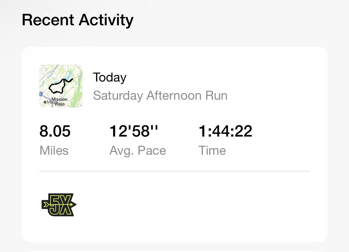 Saturday Run Complete 
8.05 miles at an average pace of 12:58 per mile <a href="/ComicConFit/">Comic Con Fit</a> #cosplayfit