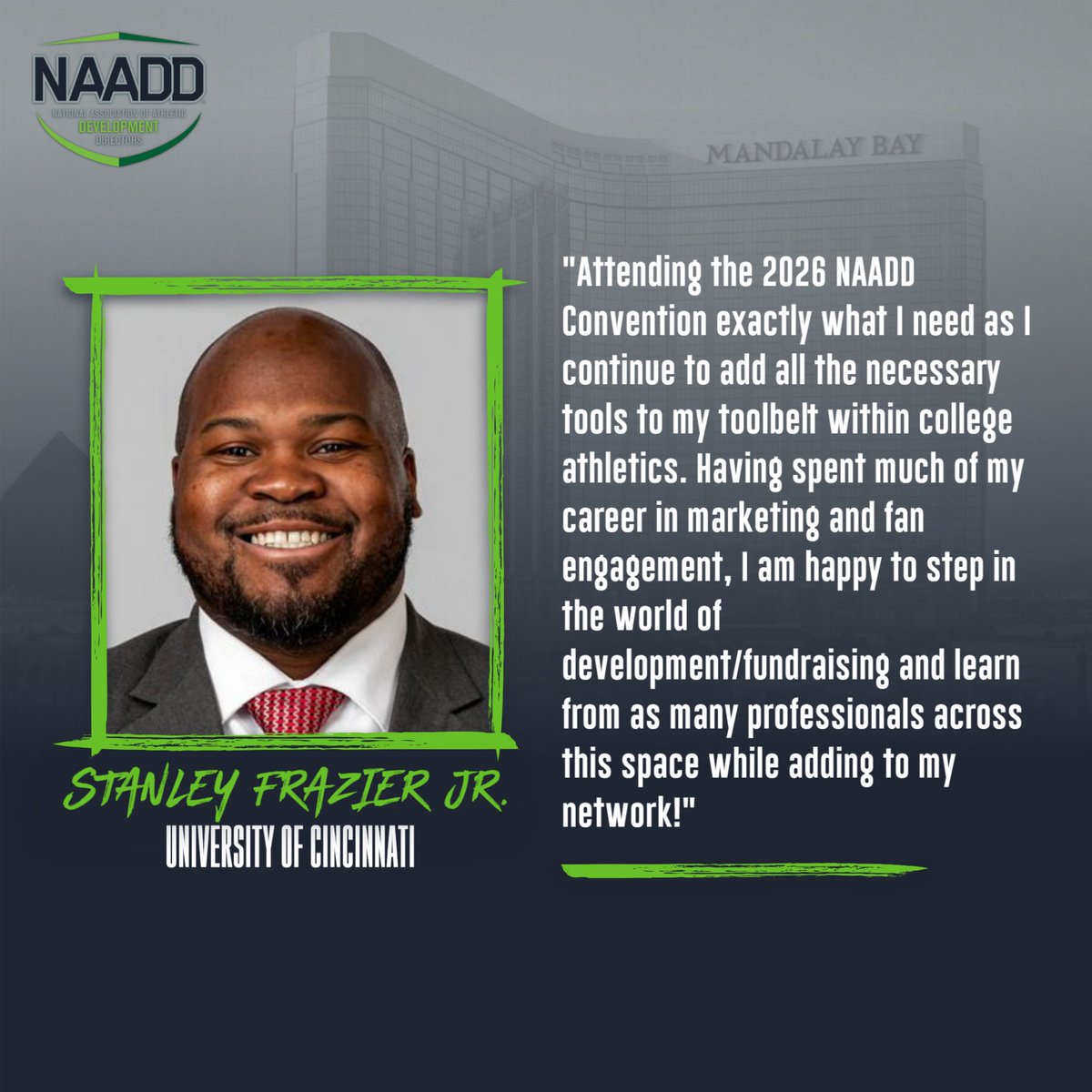 NAADDevelopment's tweet photo. Hear from one of our 2026 NAADD Diversity Initiative Stipend recipients, @MichelStangelo at @GoBearcatsUCATS : What does attending the 2026 NAADD Convention mean to you?

⭐️Convention is 1⃣1️⃣days away!
Register here: https://t.co/WslxZYa6dp https://t.co/VVlWrEWc7Z
