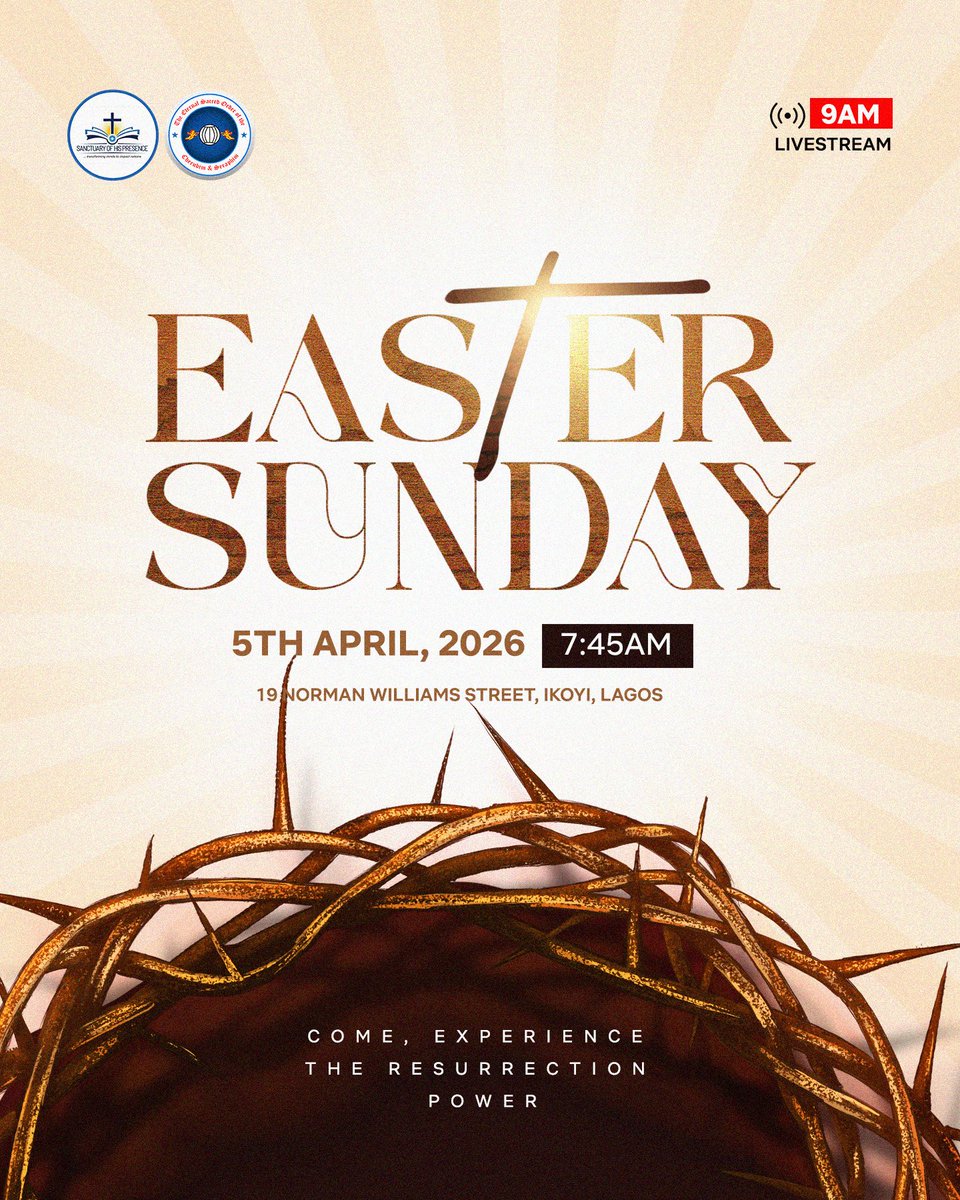 Shp_esocs's tweet photo. JOIN US TOMORROW!
 Come let's celebrate the power of the resurrection of our LORD and Saviour Jesus Christ this Easter Sunday, April 5th, 2026.

Don't miss tomorrow's life-transforming service filled with worship, the Word, and a fresh encounter with God. https://t.co/It6BllsDFu