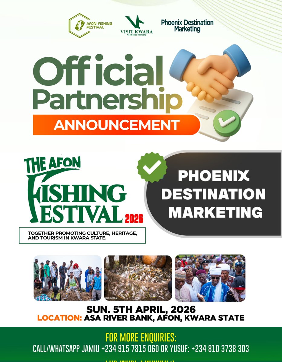 AfonFishingFest's tweet photo. We proudly unveil Phoenix Destination Marketing as a Tourism Promoter Partner for the Afon Fishing Festival 2026.

Their support has been key in shaping this year’s festival experience.

5 April 2026 | Asa River Bank, Afon.

#AfonFishingFestival2026 https://t.co/gvvyRHwp3o