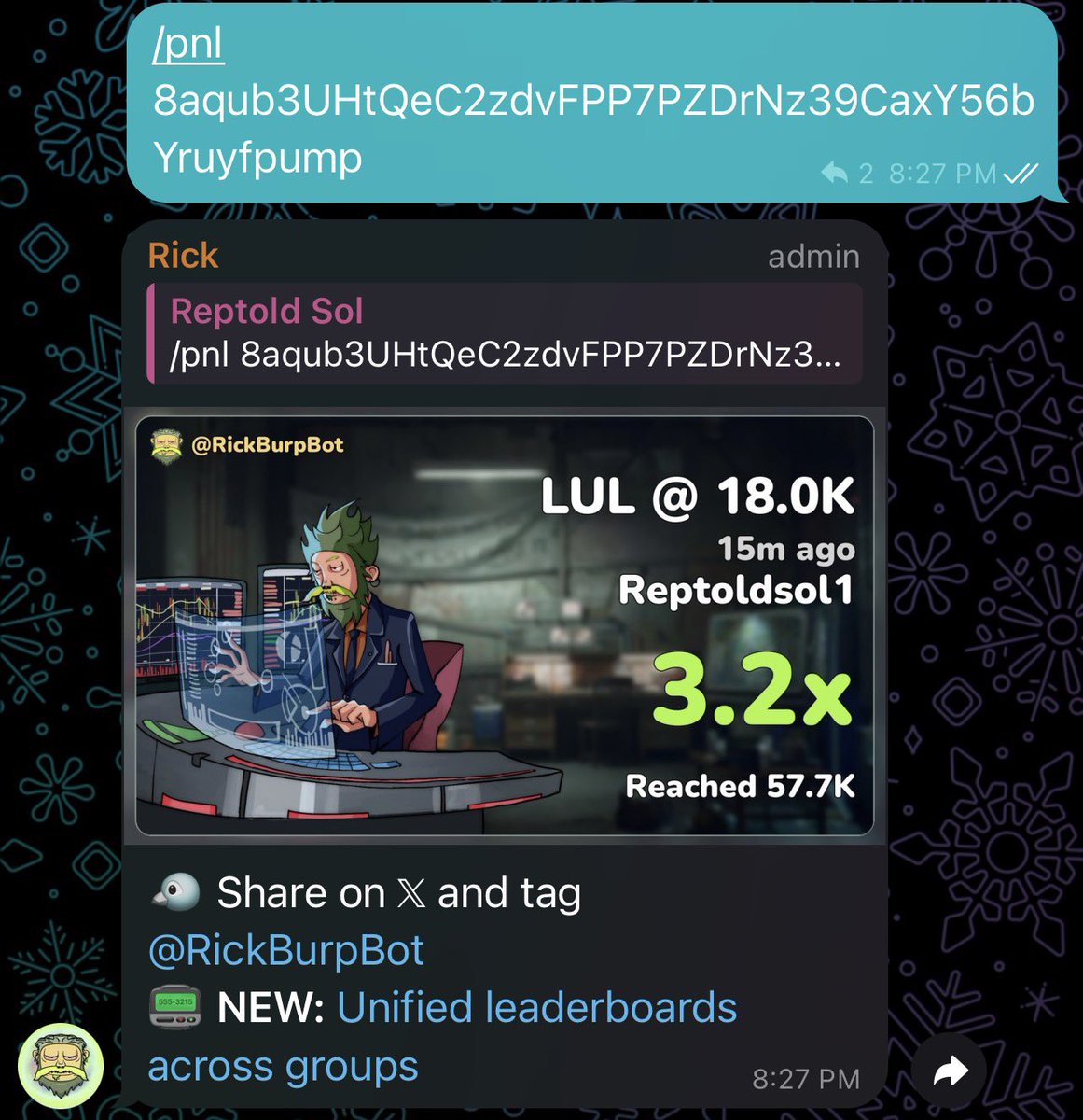 3.2x gain on my call $LUL
Tg group printing🖨️🖨️🖨️

8aqub3UHtQeC2zdvFPP7PZDrNz39CaxY56bYruyfpump

#Solanamemecoin #Solana #Earlyalphacalls #Memecoin