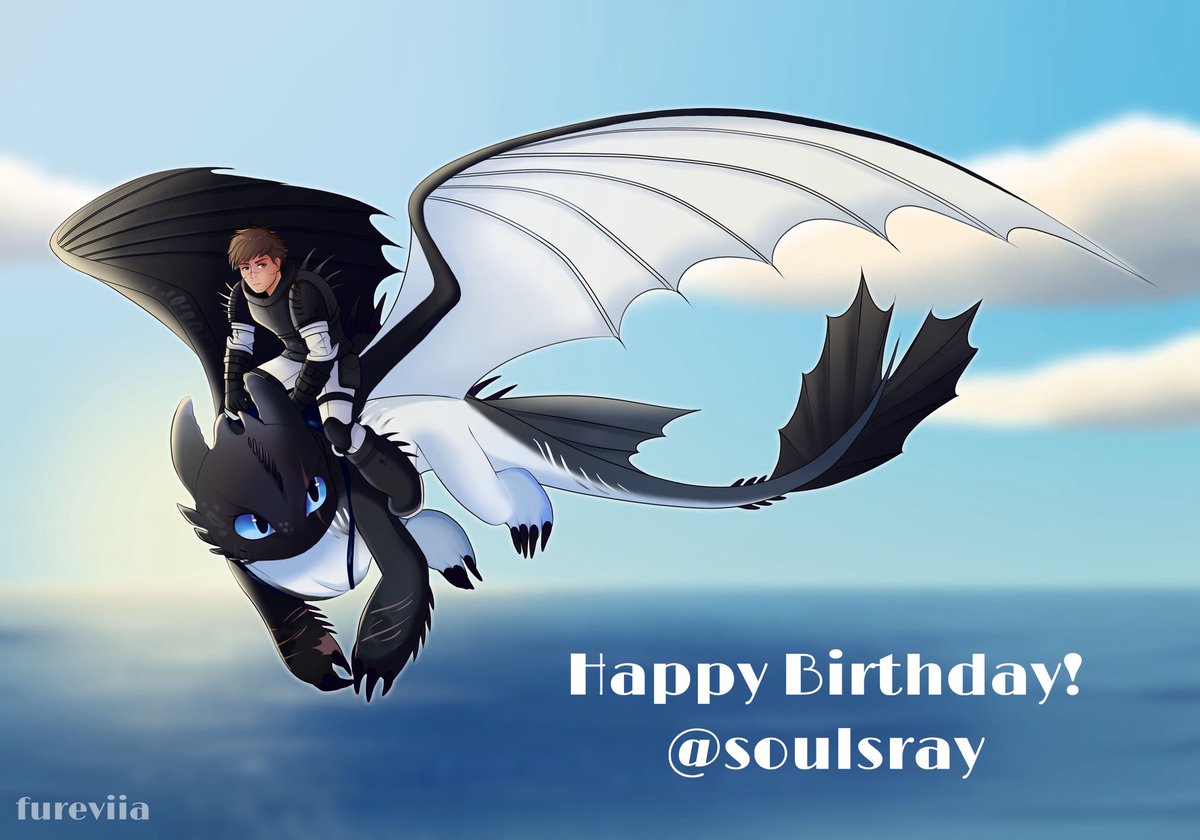 fureviia's tweet image. Birthday gift for one of my most favorite httyd artist - soulsray (he doesn’t have a Twitter account as far as I know. But I’m still eager to share!) 

#httyd #howtotrainyourdragon #nightfury #lightfury #dragon #dragons #toothless #dragonrider #gift #birthdaygift #digitalart