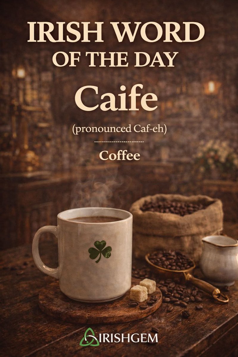 ThisIsIreland3's tweet image. 🇮🇪 Irish Word of the Day 🇮🇪

Come learn some Irish with me!
A few words every day is the easiest way to start understanding the Irish language, even if you’ve never spoken a word before.

Save this post so you can come back to it later

📸 The Irish Gem 

#Irish #Ireland #Coffee
