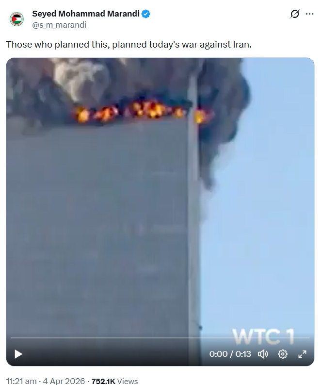 Iranian-American academic Seyed Mohammad Marandi <a href="/s_m_marandi/">Seyed Mohammad Marandi</a>: Those who planned 9/11 attack, planned today's war against Iran.
x.com/s_m_marandi/st…