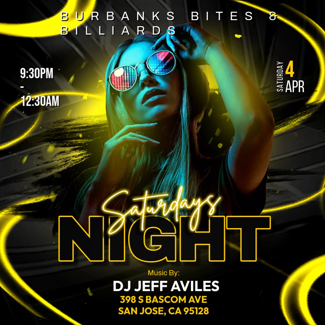 Aviles1977Jeff's tweet photo. The party is going down again at Burbanks Bites &amp; Billiards in San Jose. I’ll be in the mix from 9:30pm - 12:30am https://t.co/IBGaNUVAyW