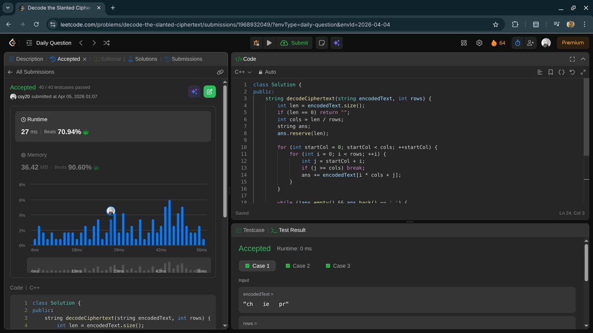 the__csy20's tweet image. #Day62 of DSA:

-leetcode POTD 

#DSA #LeetCode