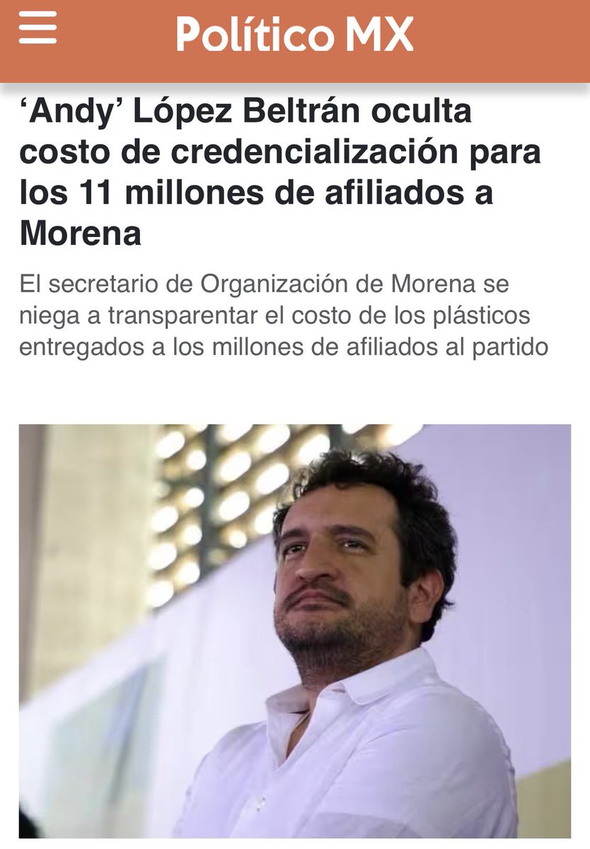 Afiliaron a miles sin preguntar, al rato saldrá que a los muertos también, pero a la hora de trasparentar el gasto como buen hijo del vividor de <a href="/lopezobrador_/">Andrés Manuel</a> Andy se hace bien pndjo, pues claro junto a <a href="/LuisaAlcalde/">Luisa Alcalde</a> se robaron millones como es su costumbre.