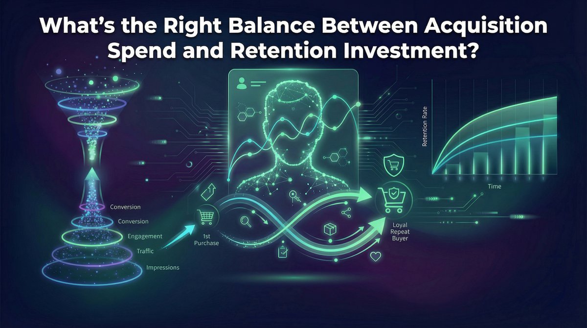 AccessFuel's tweet photo. Most brands are losing the acquisition vs. retention debate before it begins. Not because they chose the wrong side. Because they framed it as a choice at all.

Acquisition and retention are not competing budget lines. They are two phases of the same growth engine. One fills the funnel. The other determines whether that investment compounds or evaporates.

Here is what the data-driven version of this decision actually looks like:

Stage matters. Early-stage brands should weight acquisition heavily. Growth-stage brands should start reading their cohort data and shifting the balance. Scale-stage brands that are not investing in retention are paying full CAC for customers they already own.

LTV determines the ceiling. If your retained customers spend 4x what your one-time buyers spend, retention investment at even a high cost-per-outcome is likely your best ROI. If that gap is narrow, acquisition may still be the right engine.

CAC trends tell you when to diversify. Rising acquisition costs are a signal, not just a problem. They mean it is time to build owned revenue through retention before the margin gets squeezed further.

The brands that get this right do not pick acquisition or retention. They know their customers precisely enough to know when to do more of each.

That is the clarity that compounds.

Full breakdown on the blog. Link in comments.