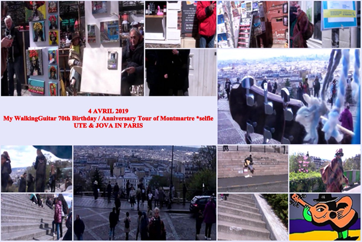 walking_guitar's tweet photo. -

https://t.co/yTjXNntjOM * 4 AVRIL 2019 *
My first WalkingGuitar 70th Birthday's #Tour 
(of #Montmartre) * UTE &amp; JOVA IN #PARIS * 

🙂..hey des ist mein erster tour bzw #ständchen 
dort im hauptstadt #France ja an meinem 70.
#geburtstag am #4april &amp; vor 6 jahren.. #ivemusic 🎵 https://t.co/uNOoUj06Z2