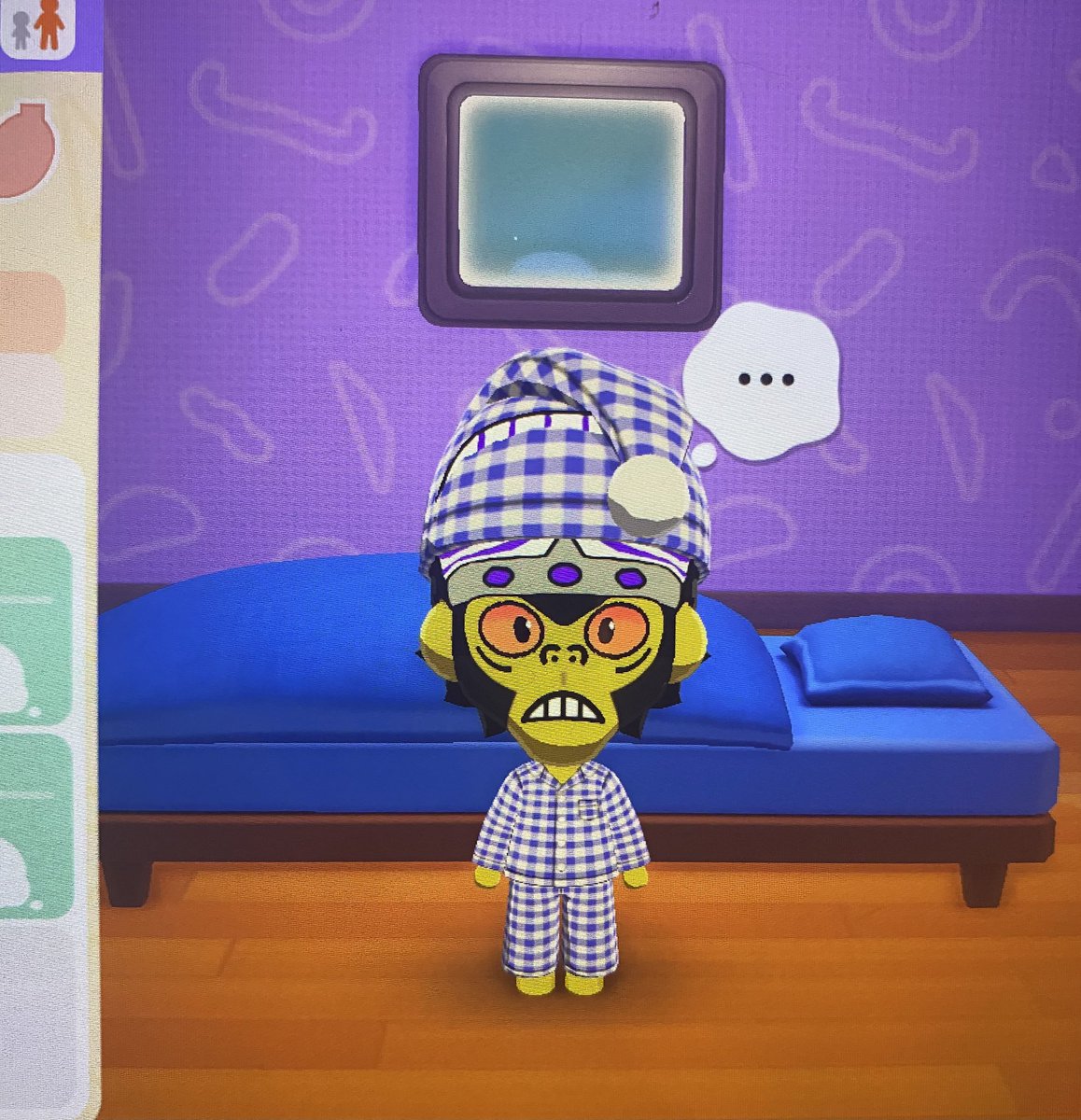Cook1eCr00k's tweet photo. I was playing the Tomodachi Life demo the other day, and seeing my Mojo Jojo mii in his jammies gave me inspiration https://t.co/FiyHIFGC3W
