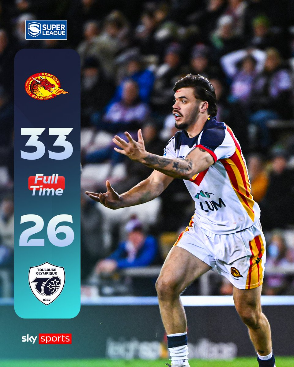 SkySportsRL's tweet photo. Catalans Dragons  beat neighbours Toulouse Olympique 🇫🇷 https://t.co/PB6ybrn0IS