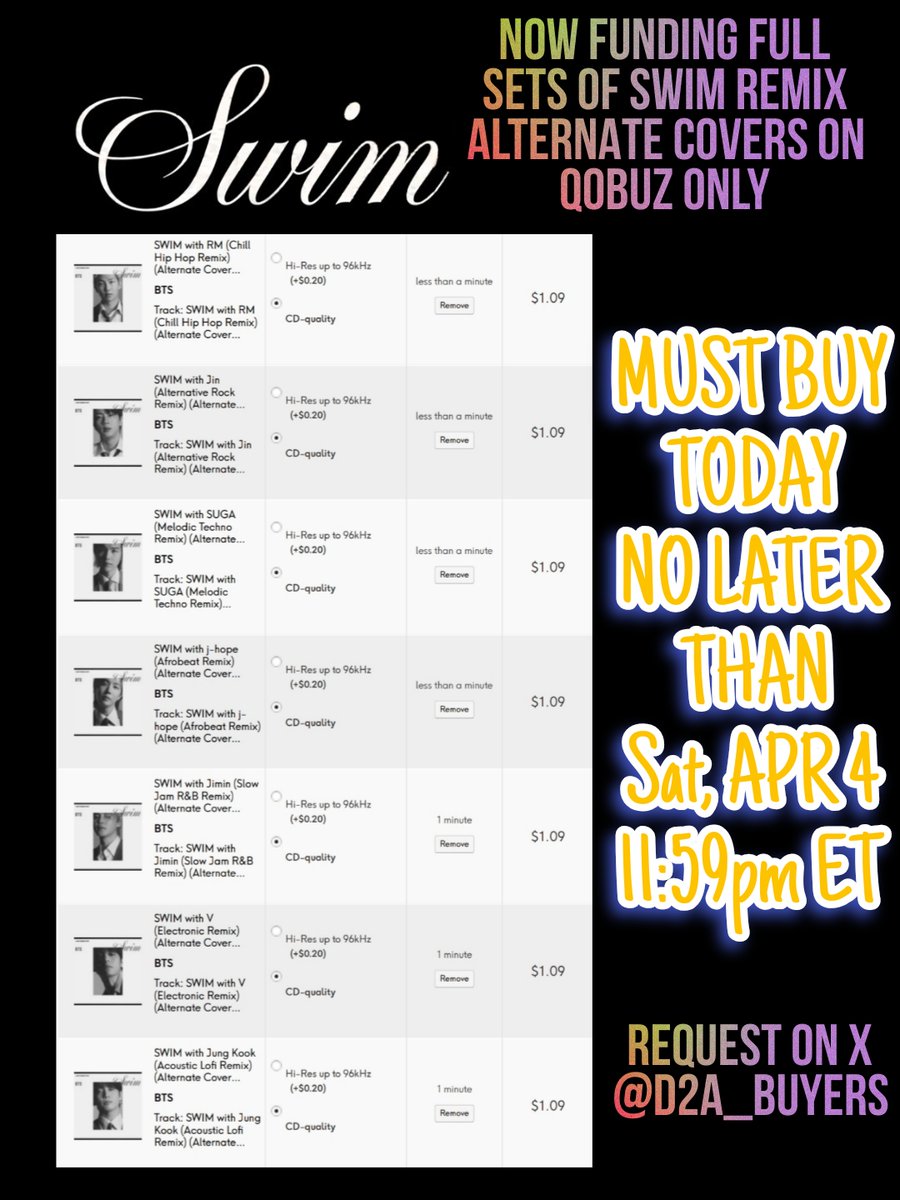 D2A Buyers⁷ | 💸 OPEN FOR SWIM & ARIRANG 🪭 tweet media