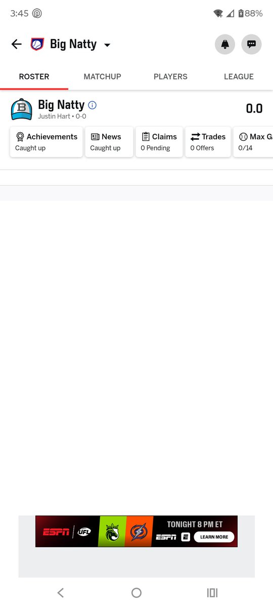 Juhart81's tweet photo. @ESPNFANSUPPORT 
I can't see my drafted baseball post to make changes.  League starts on 4/6 so I need help please. Others in my league are having the same issue. https://t.co/StUf85pEE1