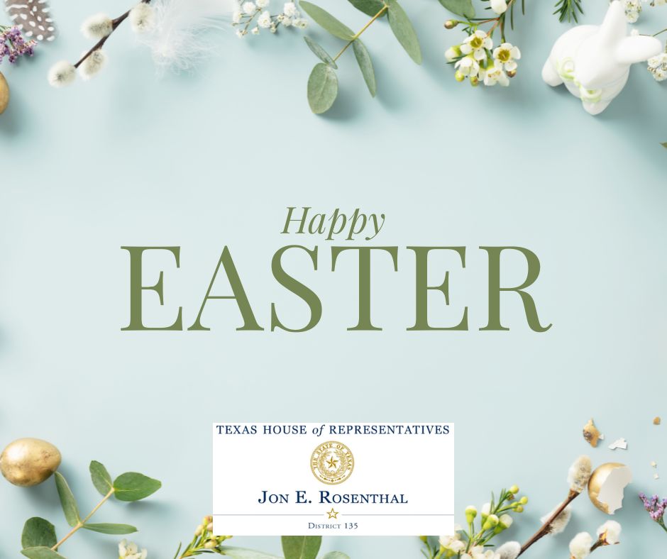 Jon_RosenthalTX's tweet photo. Happy Easter to all who celebrate! It is a season of holy time and celebrations for so many in our communities. Blessings to all! https://t.co/B4aGMEoTkK