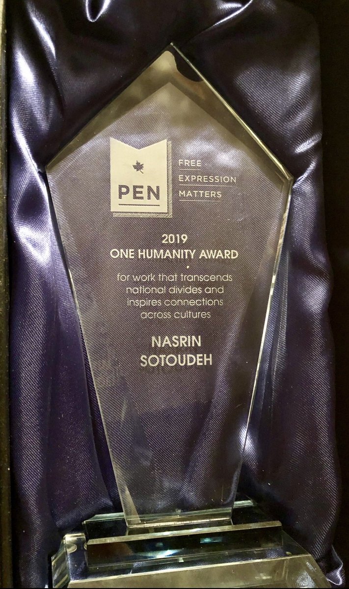 NazaninAJ's tweet photo. When I co-led Stop Child Executions @sce_now organization with @DEtebari , one of the bravest lawyers we stood with was @NasrinSotoudeh.

She did not just defend human rights, she paid for them with her freedom.

Late nights, constant pressure, years taken from her life. Arrested again and again for doing what most would be too afraid to do, defending women, children, and political prisoners in Iran.

We fought for her release alongside @AmnestyIran, @pen_int, @FrontLineHRD, @ICHRCanada 
and many other human rights organizations. 
In 2018 when she was arrested, around Nowruz, we ran a campaign asking people to place her photo on their Haft Seen tables and pressure governments to help.

This year, just a week after Nowruz; she was arrested again.

And once again, we cannot look away.

In 2019, I had the honor of accepting an award on her behalf at a @PENCanada event, with @MargaretAtwood. Sadly Iranian women are still resisting a system that echoes The Handmaid’s Tale, but this is not fiction. This is happening now.

Watch @nasrinfilm documentary by 
Jeff Kaufman. Learn her story. Share it.

And do not forget her husband, @RezaKhandan4, imprisoned for standing beside her and making buttons against forced hijab.

Even in times of war, the Iranian regime continues to turn inward, cracking down on its own people, escalating arrests, and carrying out executions.

While so many political prisoners are at risk, we mustn’t forget those who have been fighting the system for decades and have paved the way for freedom with great danger. 

https://t.co/kWuHkvfUXR