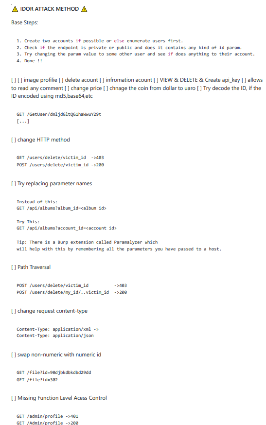 wtf_yodhha's tweet photo. 🚨IDOR Cheatsheet
✅Download https://t.co/F809s2DIjW
#CyberSecurity #BugBounty #EthicalHacking #Infosec #BrutSecurity https://t.co/OXLMlOfJyo