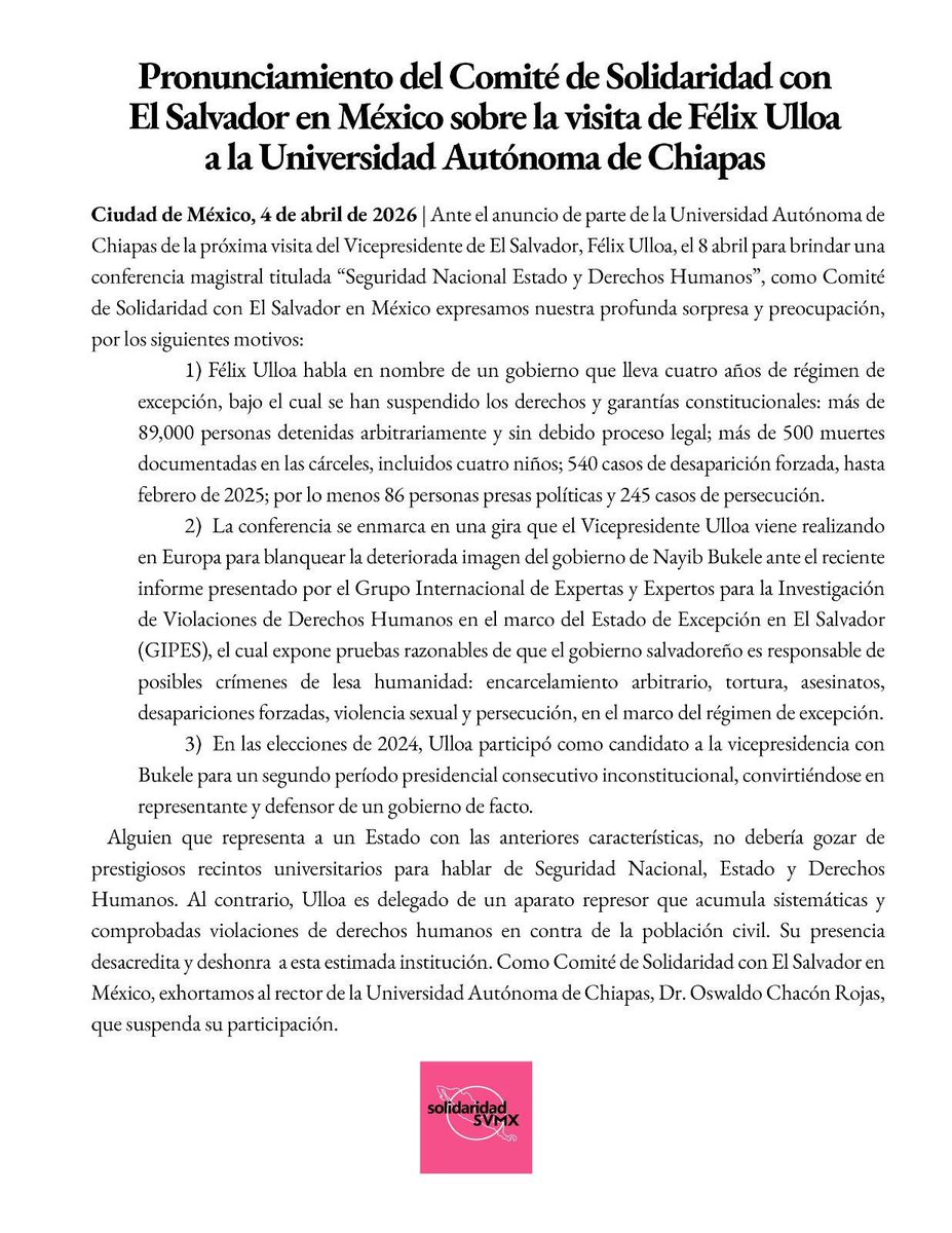 Comité de Solidaridad con El Salvador en México tweet media