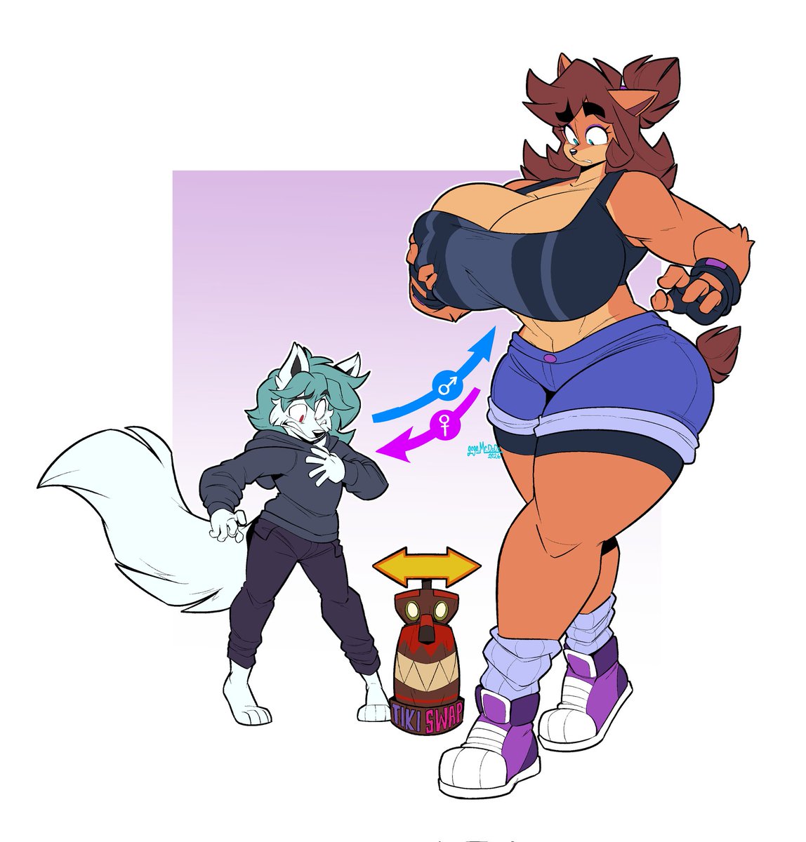 Commission 4/6 ♂️💞♀️
[Also featuring my oc Jenna Bandicoot 🍑]

Made to <a href="/AlanTheWolfXZ/">AlanZX (Commis OPEN )</a>