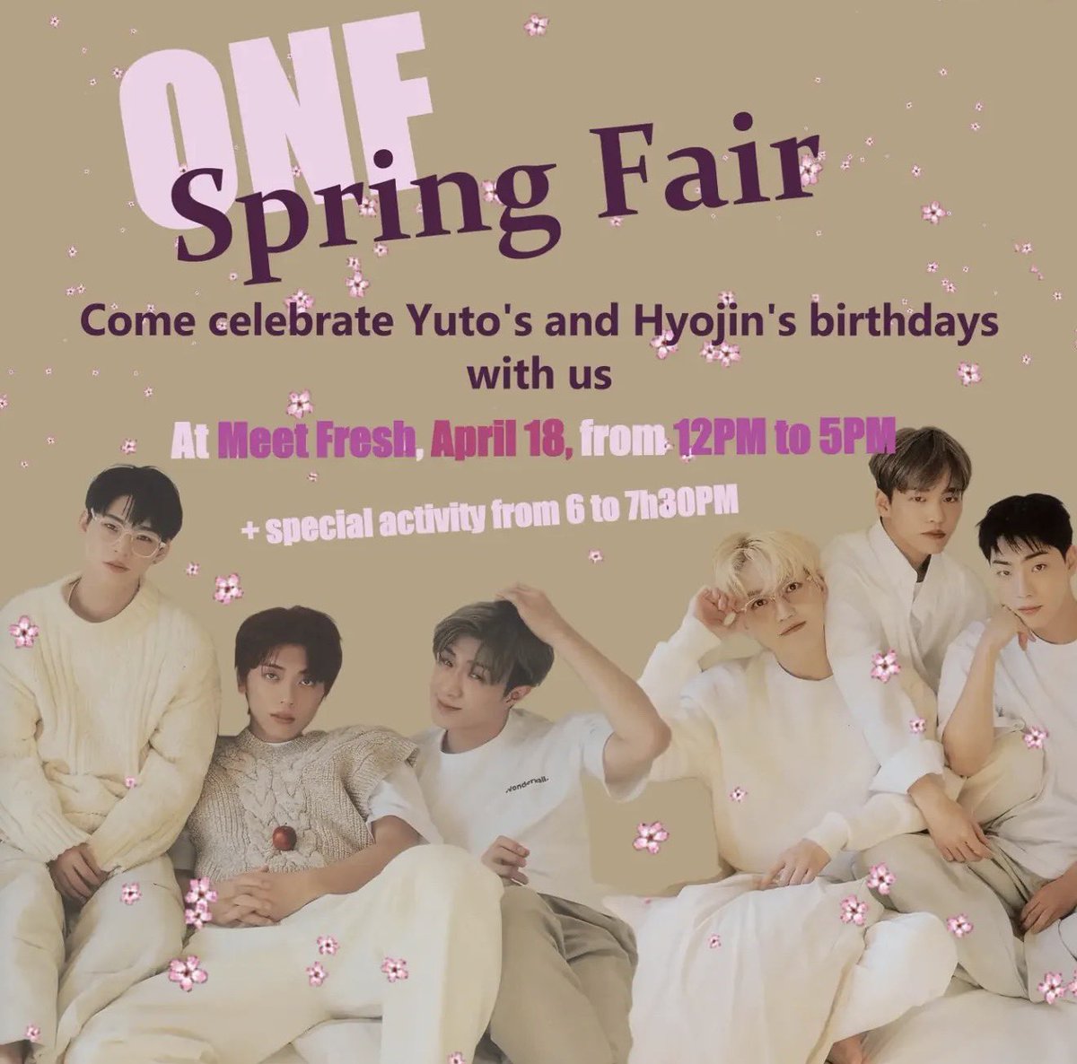 Join us for our Spring Fair on April 18th, from 12PM to 5PM

Come to celebrate Yuto's and Hyojin's birthdays and hang out with fellow Fuses
We've got a raffle, freebies and more! 

We even have a special activity after the event, more into to come next week