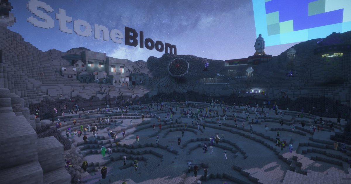StoneBloomMC's tweet photo. Today was the start of our first 1,000 player event, and it went better than we could have ever hoped. Thank you to all the players who joined us today, and all the players who have participated in our events before ❤️ https://t.co/1NQdaM8wK2