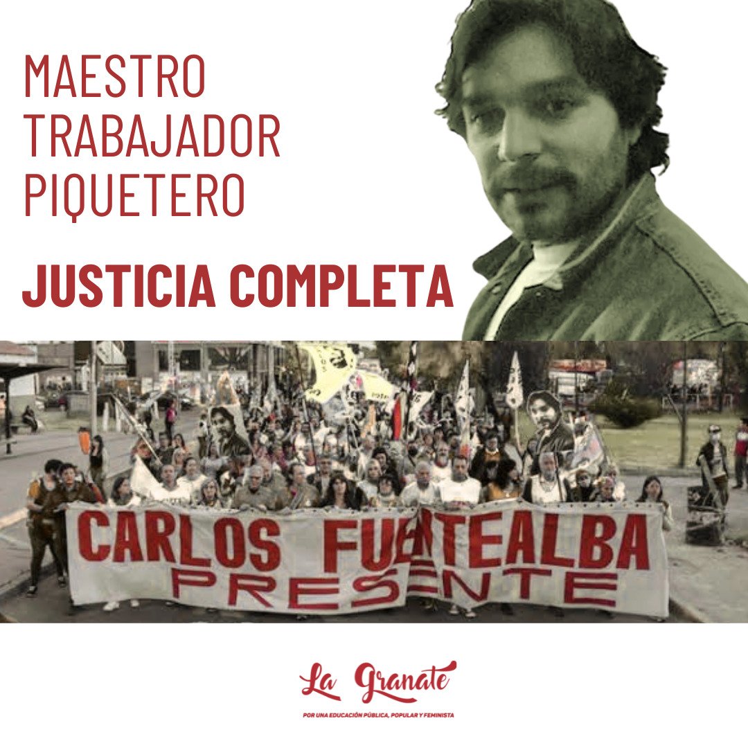 lagranateUTE's tweet photo. Hace 19 años nos falta un docente. Nos falta un luchador. A Carlos lo asesinó el Estado. El mismo que nunca nacionalizó el sistema educativo. https://t.co/X5td4CN036