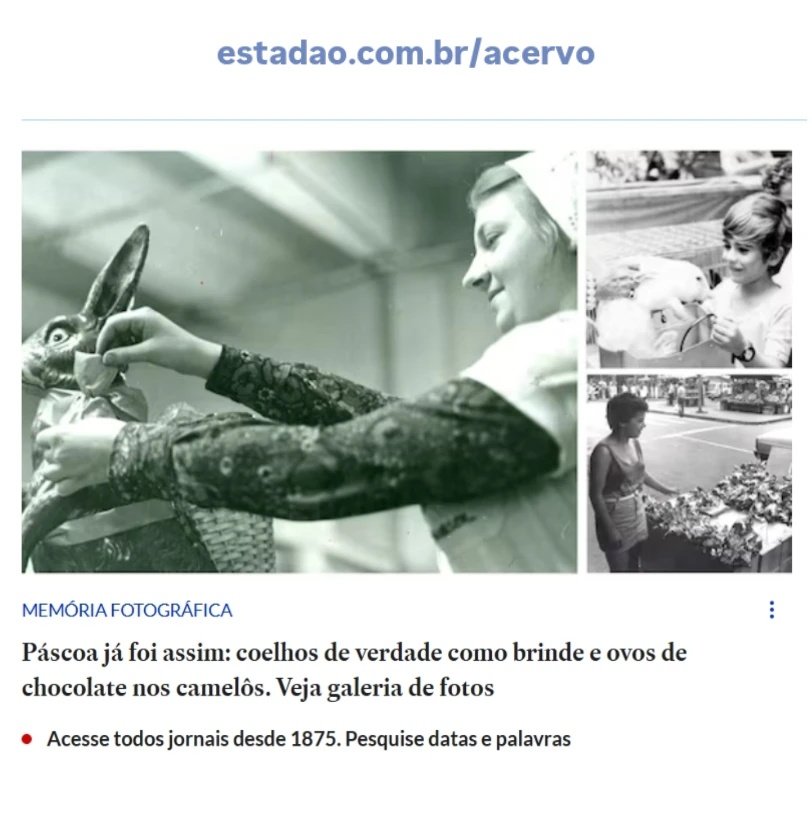 Páscoa já foi assim: coelhos de verdade como brinde e ovos de chocolate nos camelôs estadao.com.br/acervo/pascoa-…

#páscoa #ovodepáscoa #chocolate