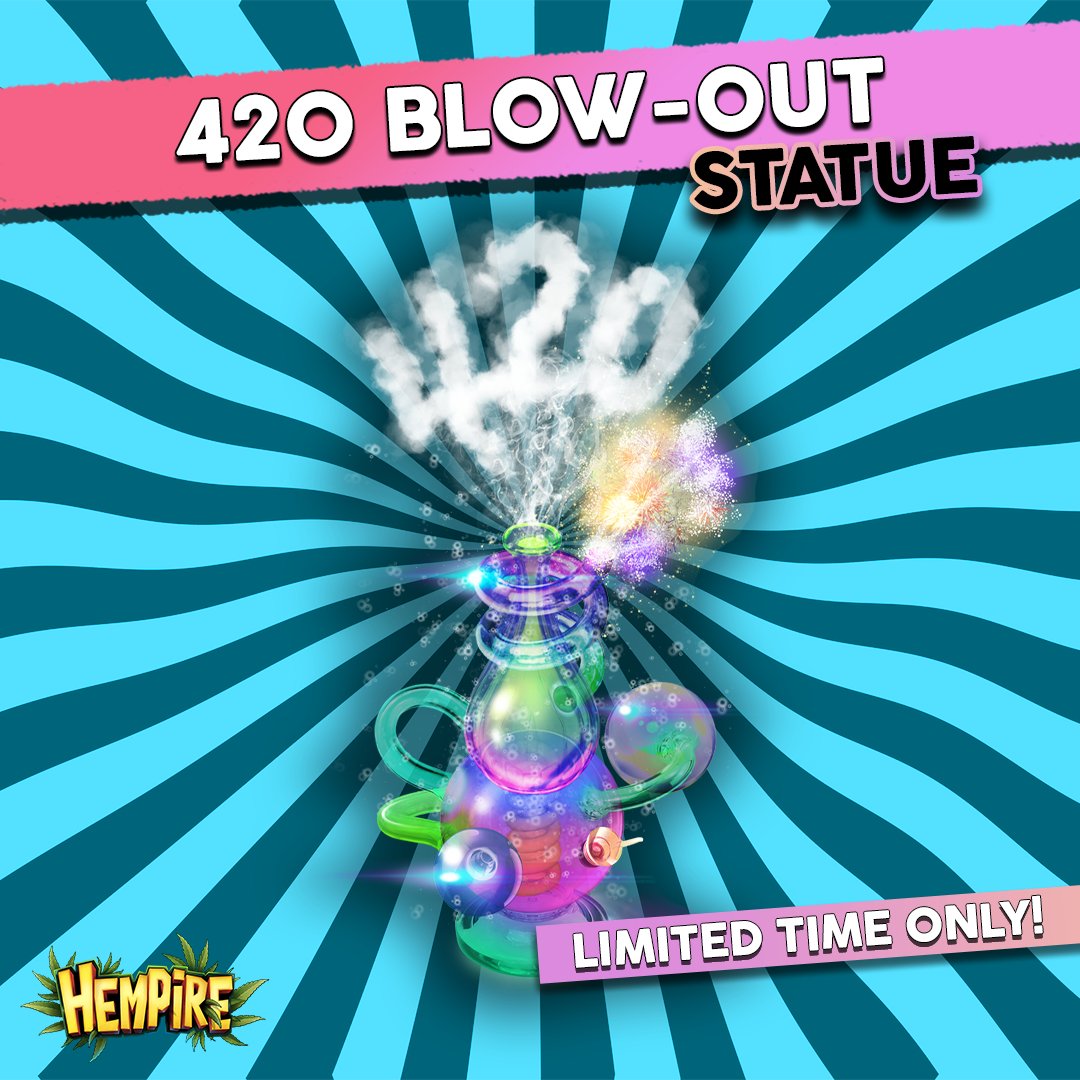 For our bong hoarders—ahem cultured glass connoisseurs—you'll want to check out the 420 Blow-Out Statue! This carefully crafted masterpiece is only available for a limited time from APR 4-7!

Ready to toke on a new challenge? Download Hempire today!
pulse.ly/azz2z8orwv