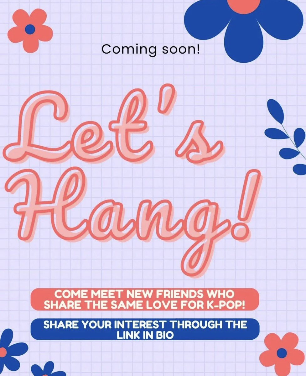 KFMtl's tweet photo. Our goal as an organization is to bring people together, sometimes with K-Pop events. Therefore, please welcome our new project: Let's Hang!

Details can be found in the Google form linked in bio on Instagram! : https://t.co/B8LrtO06Is 

We never know where we can find a friend! https://t.co/2I7A2Ky4Uo