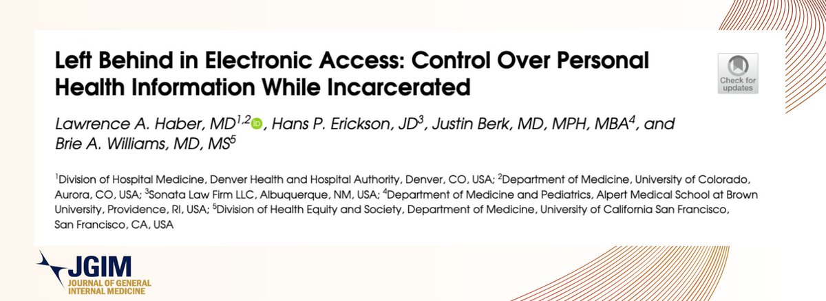 JournalGIM's tweet image. Enforcing federal information-sharing rules in carceral settings &amp;amp; expanding electronic access could bring #CorrectionalHealthcare in line with community standards to ⬆️ health

Read the 🆓 full-text of this #JGIM #Perspective out of @DH_Hospitalist ⬇️:
buff.ly/EtjsuvH
