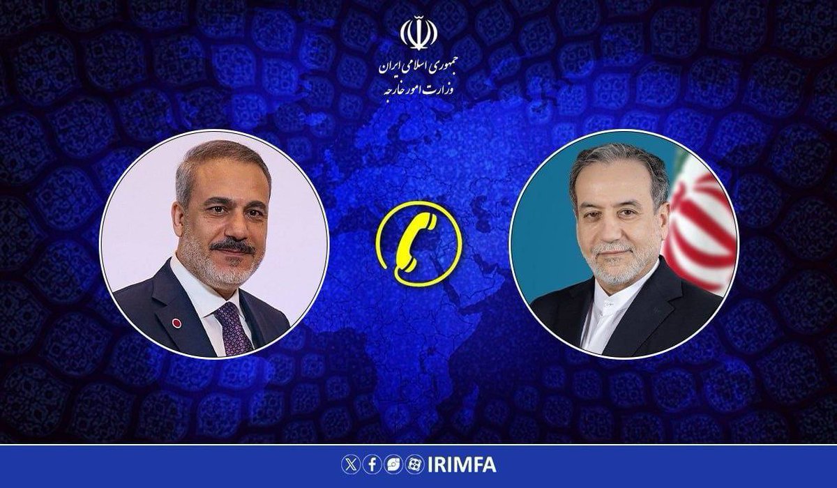 IranNuances's tweet image. #Iran's Foreign Minister Araghchi and #Turkish Foreign Minister Fidan held a phone call on Friday to discuss the regional situation.