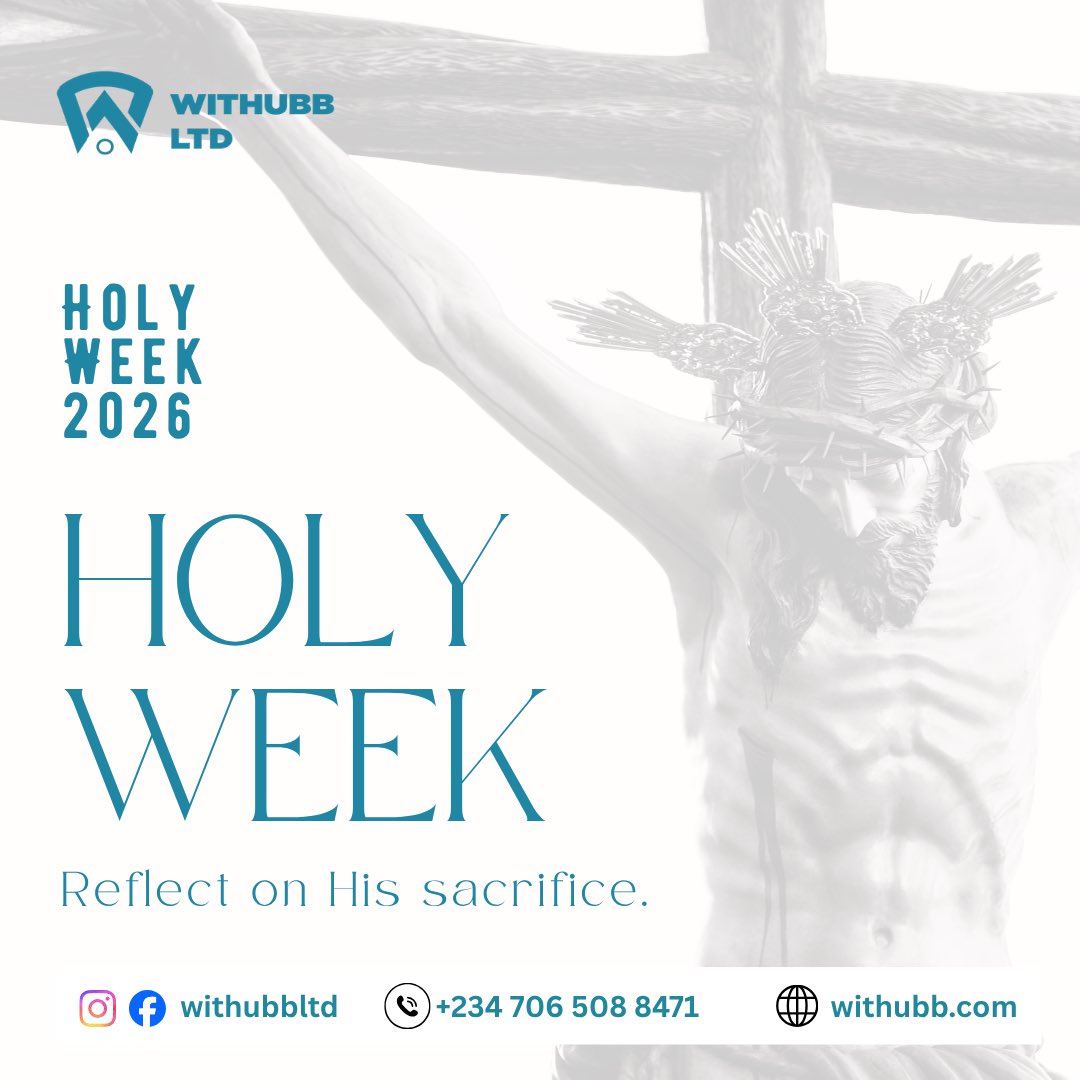 withubb's tweet photo. Holy Week Reflection

This Holy Week is a time to pause, reflect, and reconnect with what truly matters — faith, purpose, and service.
At Withubb Ltd, we are reminded that growth is not just about business, but about impact, integrity, and the value we bring to others.
#HolyWeek https://t.co/n581iXMQVB