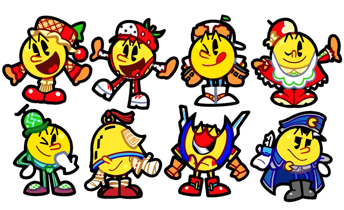 h9a3e17e_8's tweet image. 去年のパックマンファンミーティングで配ったステッカーの絵です
#パックマン #pacman