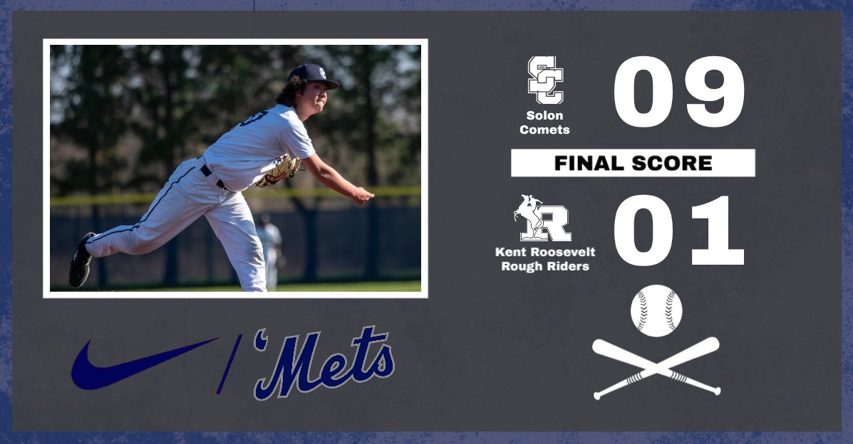 solonbaseball's tweet photo. Comets get a win on the road vs Kent Roosevelt. Back in action Tuesday vs Hudson https://t.co/eFDxXvCcuK