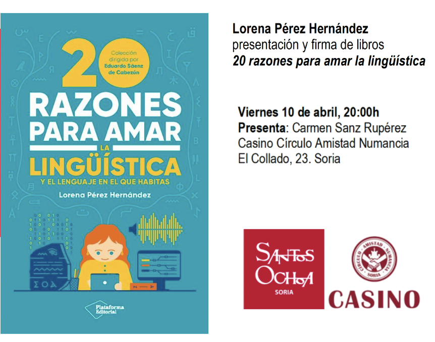 lorenaperezhe's tweet photo. Vuelvo a mis raíces, a Soria, a presentar "20 razones para amar la lingüística" en el Casino-Círculo de la Amistad de Numancia @amistadnumancia con Carmen Sanz. 10 de abril, 20:00h. No se me ocurre un lugar mejor. @Ayto_Soria @irene_izarra @edusadeci @PlataformaEdit https://t.co/PlvYpqfcU3