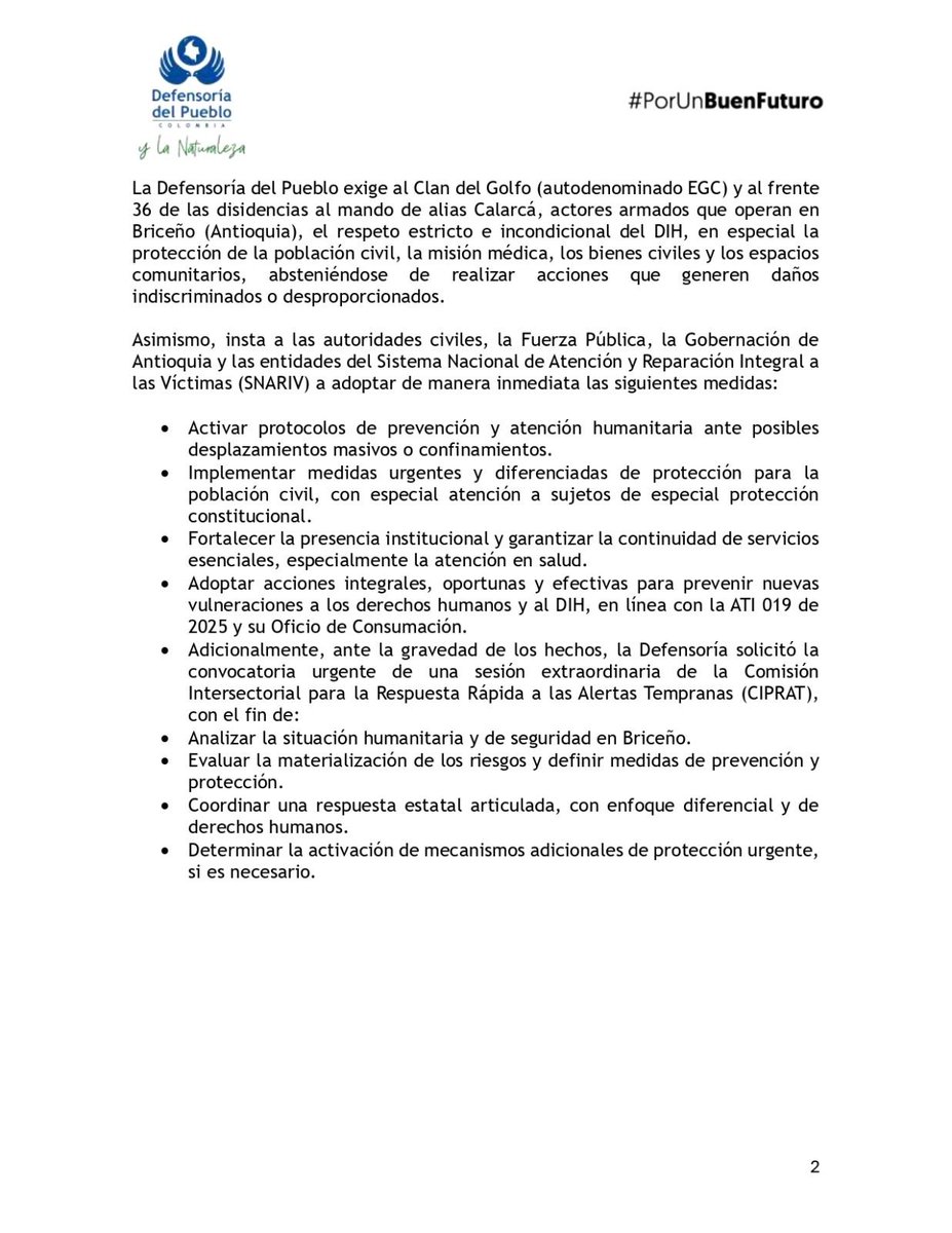 Defensoría del Pueblo tweet media