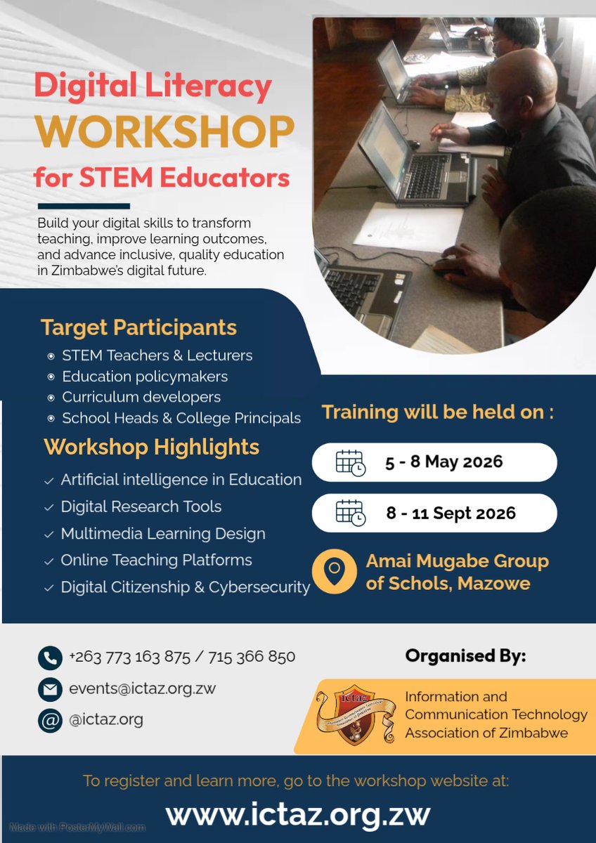 maringehs's tweet photo. The workshop aims to enhance the digital competencies of STEM educators by equipping them with practical skills, tools, and pedagogical approaches needed to effectively integrate emerging technologies into teaching, research, and innovation.
https://t.co/GaIDpAAElQ https://t.co/B9uq6cvZpK