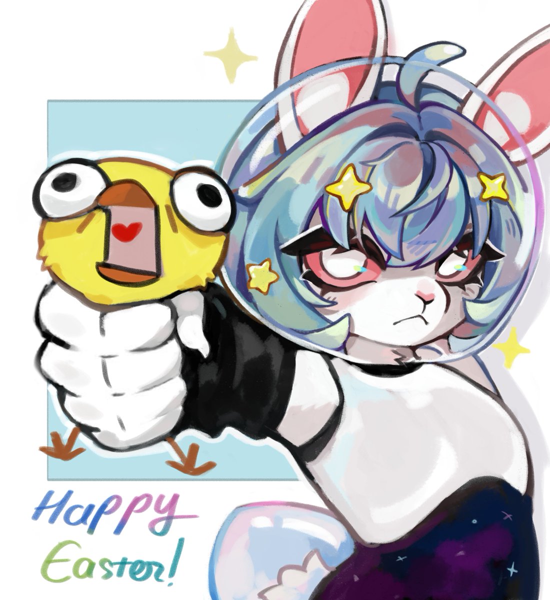 SerenitySky1034's tweet photo. Looks like we got a vistior from outer space! She didn't fully understand this tradition yet... 

Will you accept her offering? 🐣
#EasterSeason #EasterEve https://t.co/Vztxmr5AHU
