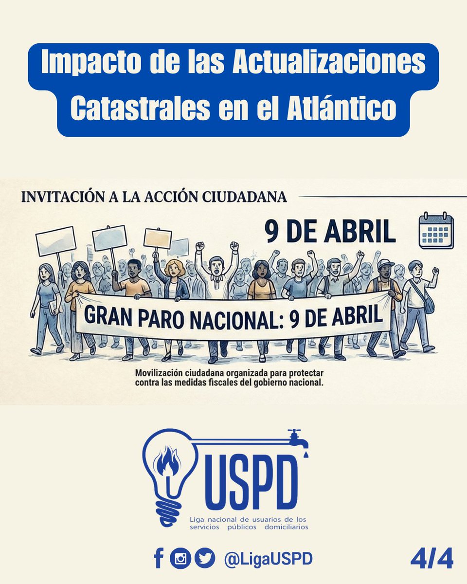 El Gobierno Nacional impuso una actualización catastral draconiana que ha generado aumentos INJUSTOS y DESPROPORCIONADOS en el impuesto predial. ¡En varios municipios del Atlántico los incrementos superan el 300.000%!
#catastrojusto #predialpagable