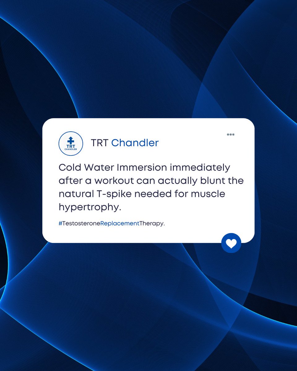 ChandlerTrt's tweet image. Cold Water Immersion immediately after a workout can actually blunt the natural T-spike needed for muscle hypertrophy. Save the ice bath for later in the day to keep your gains. 🧊 #Recovery #MuscleGrowth #FitnessTips #Biohacking #Training