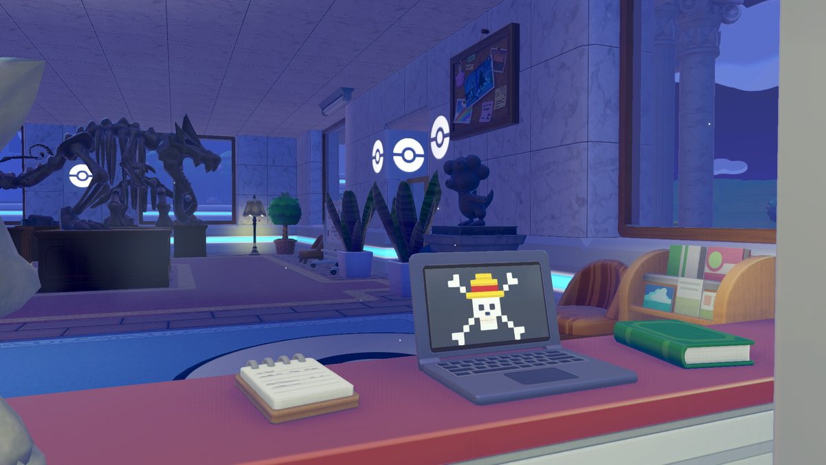 Caught my museum receptionist watching One Piece in Pokemon Pokopia 🤭

#ONEPIECE #PokemonPokopia