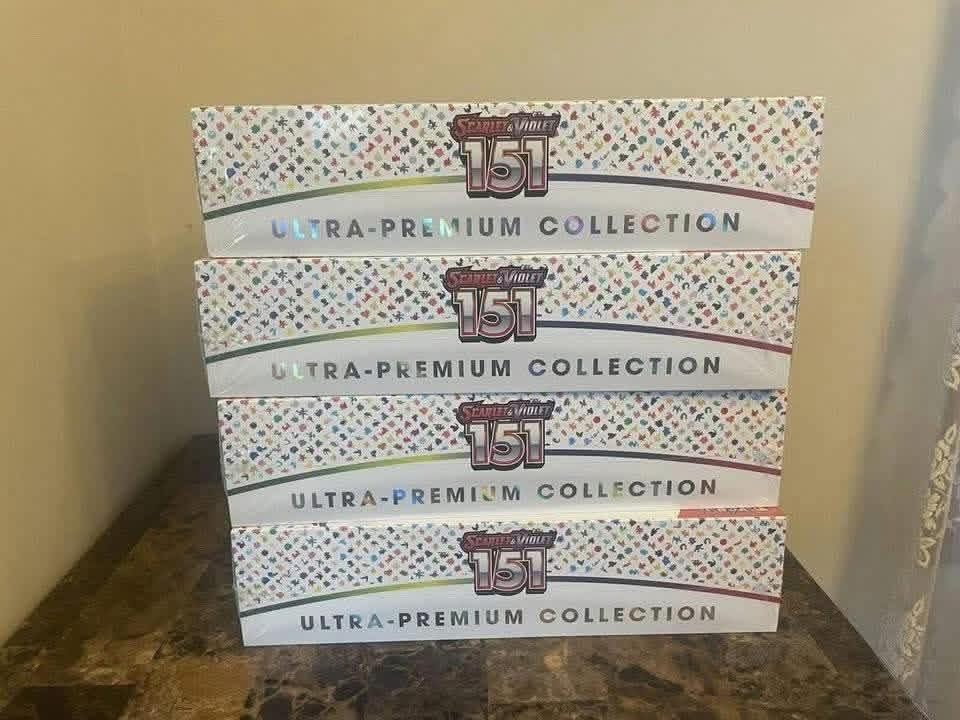 mushyguy01's tweet image. Pokémon 151 ultra premium collection factory sealed
$520 each #pokémon  #FactoryDirect #pokémoncards #pokemoncardseller #pokemoncardsfortrade #pokemoncardsforsale