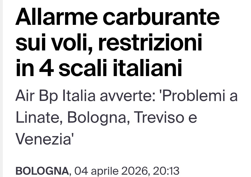 dottorbarbieri's tweet photo. 🔴⛽🛫 AL VIA LE PRIME RESTRIZIONI AL CARBURANTE PER I VOLI

Priorità a voli ambulanza e voli di Stato, oltre che voli con durata superiore a 3 ore. https://t.co/8RkgXeEGeG