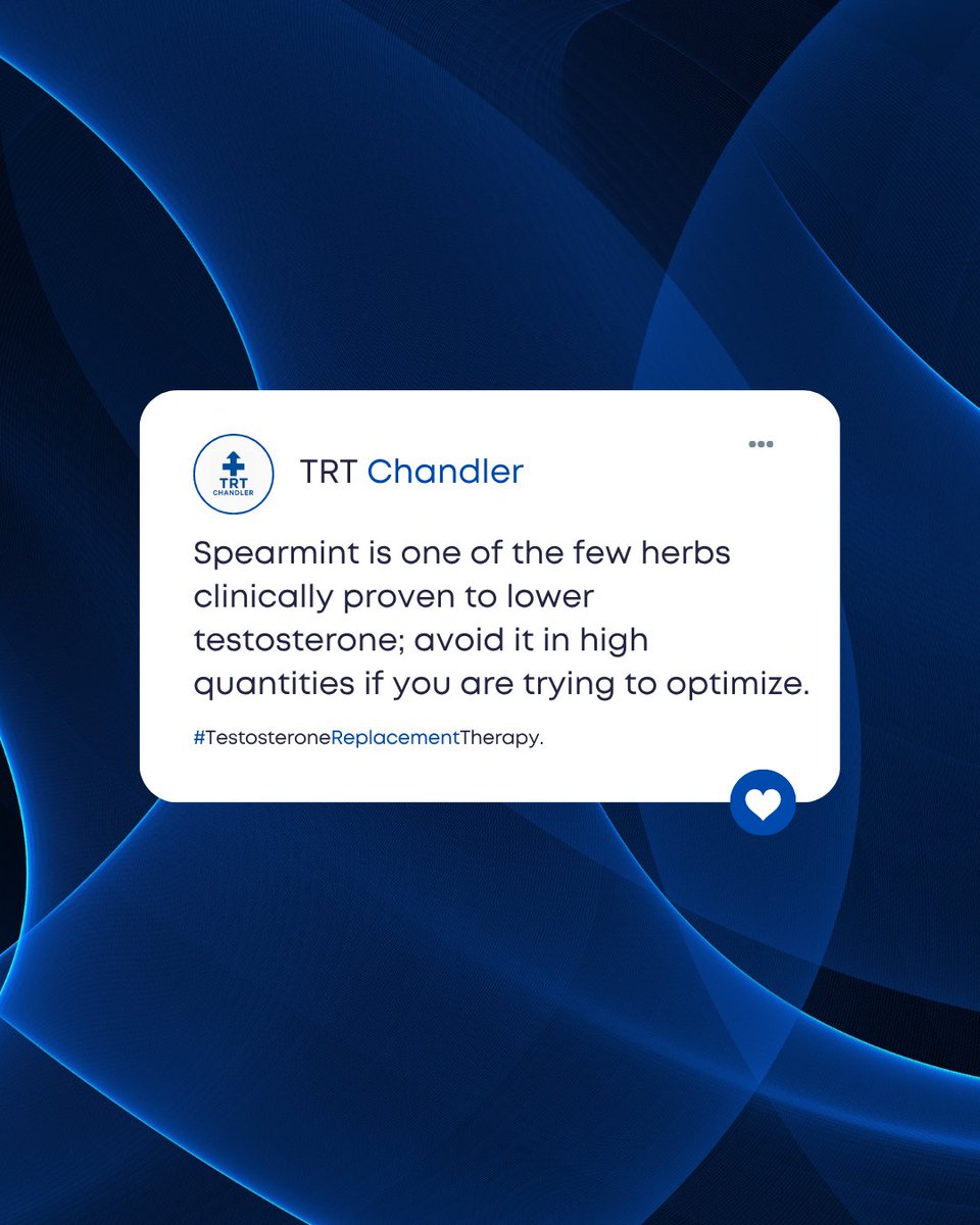 ChandlerTrt's tweet image. Spearmint is one of the few herbs clinically proven to lower testosterone; avoid it in high quantities if you are trying to optimize. Watch your herbal tea intake. 🌿 #NutritionTips #Testosterone #HerbalMedicine #MensWellness #Optimization
