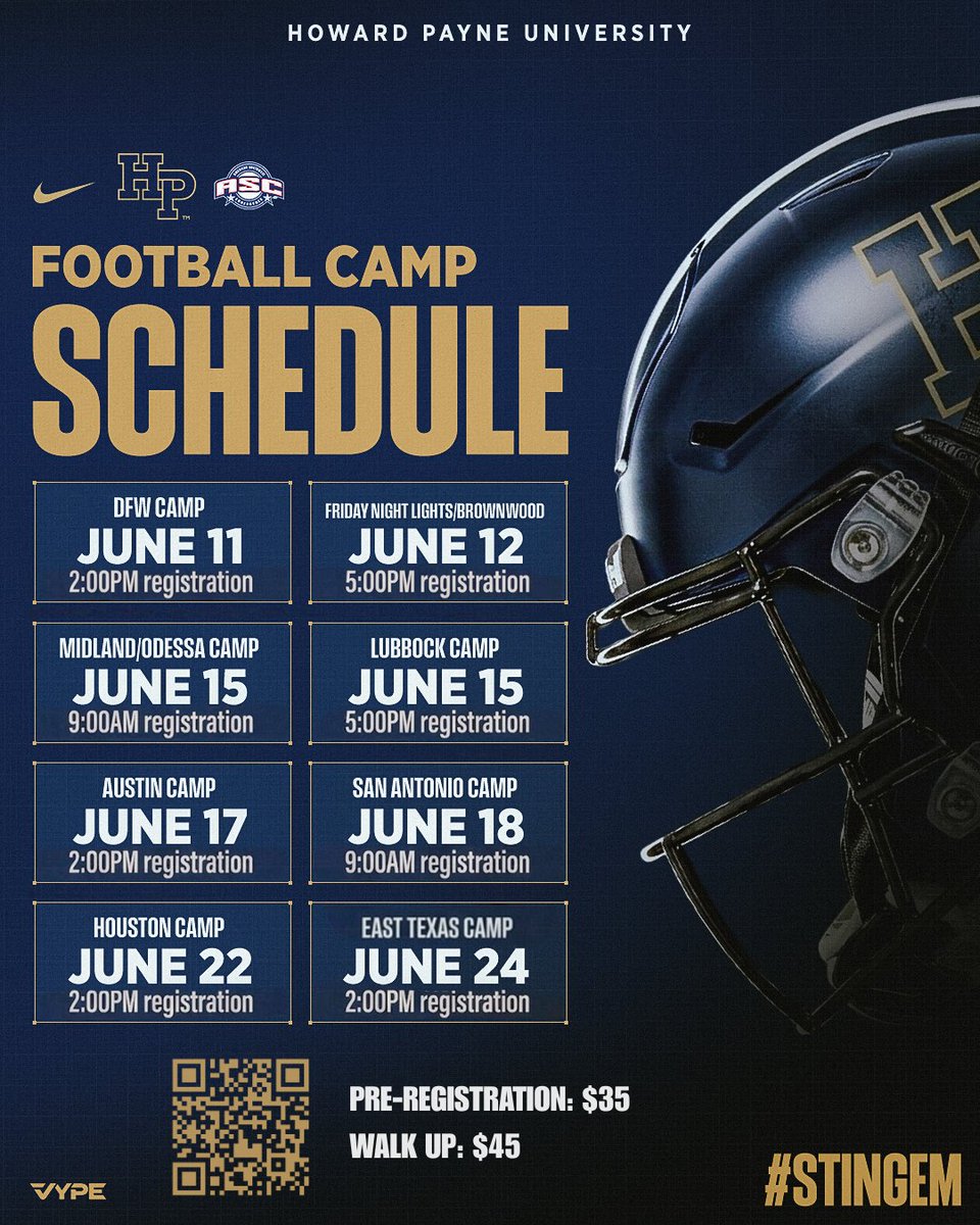 hputxfootball's tweet image. TWO MONTHS AWAY! ⏰

Don't forget to pre-register for camp! 

🔗 football.hpusportscamps.com

#StingEm
#TearOffTheRoof