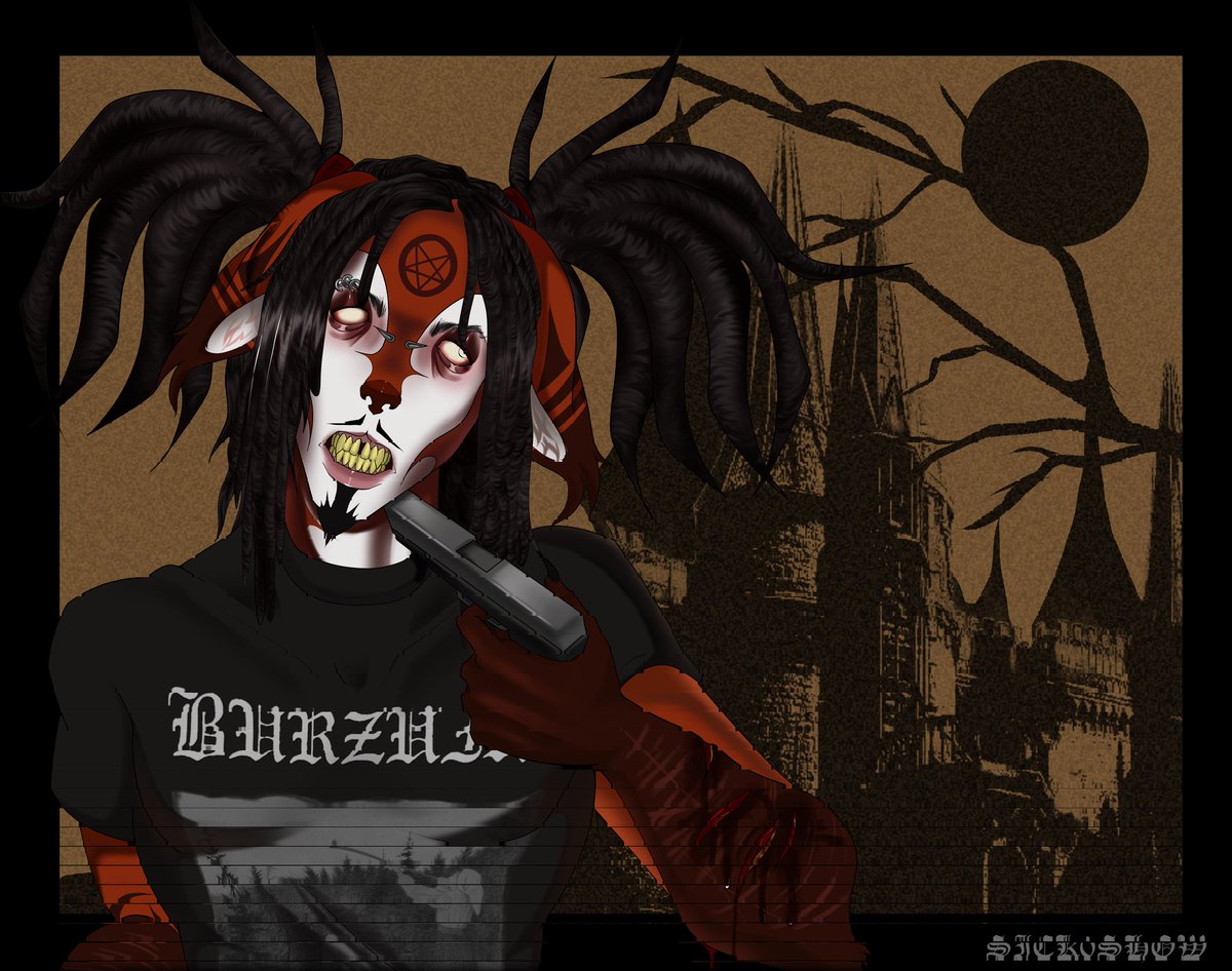 SICK0SHOW's tweet photo. Some art of my new fursona im feeling out. His name is Neidermeyer. Song is Dunkelheit - Burzum https://t.co/QMA3tI5YvU