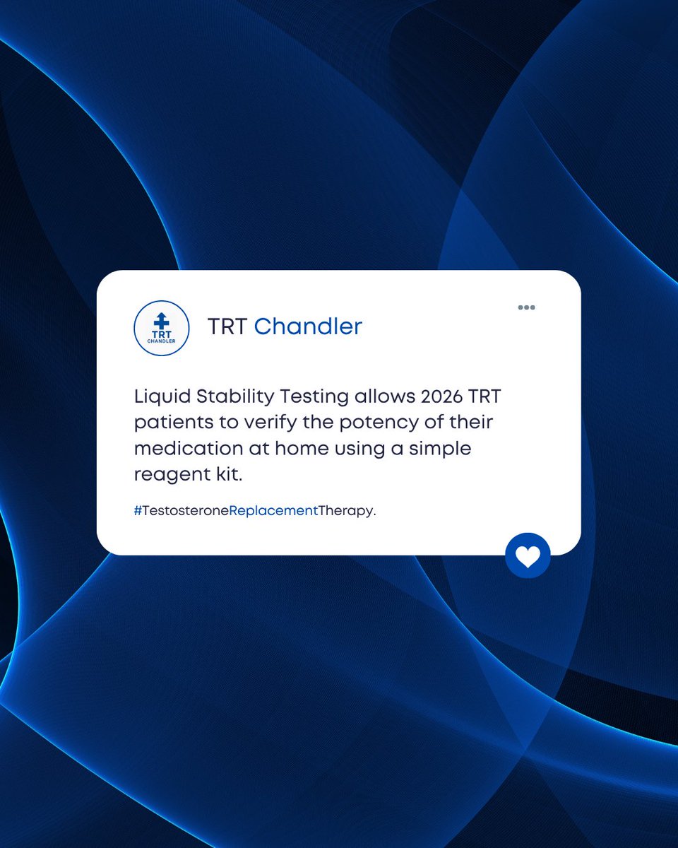 ChandlerTrt's tweet image. Liquid Stability Testing allows 2026 TRT patients to verify the potency of their medication at home using a simple reagent kit. Take control of your protocol. 💧 #PatientAdvocacy #HomeTesting #TRT #Biohacking #HealthSafety