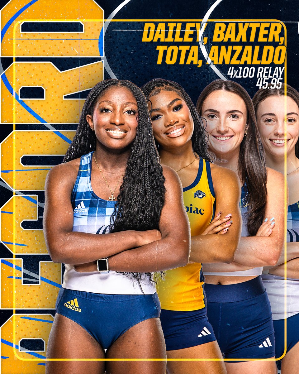 QU_TrackXC's tweet photo. FASTEST 4x100 in program history 🤩

#BobcatNation x #NCAATF https://t.co/w5NJ5uJ4pA